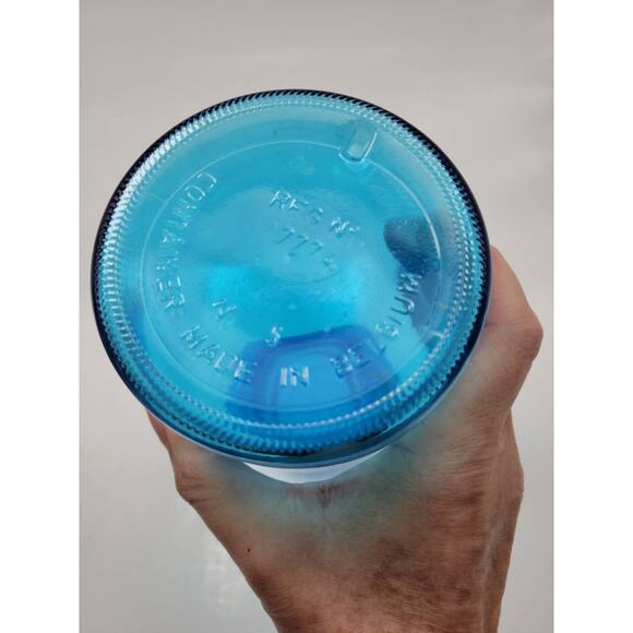 Vintage Blue Glass Carafe, Canister Barware Decanter, Made in Belgium - Picture 4 of 5